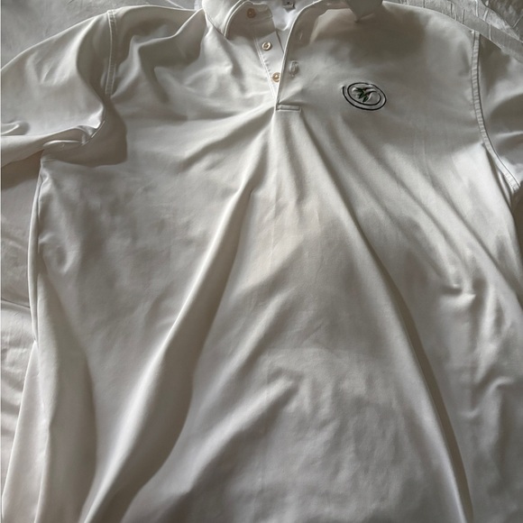 Peter millar White Polo Shirt with Embroidered Logo men’s medium - Picture 2 of 6